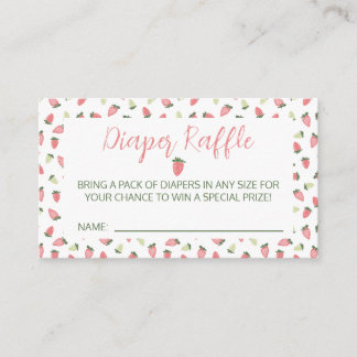 Carte D'accompagnement Berry Sweet Strawberry Baby Shower Diaper Raffle