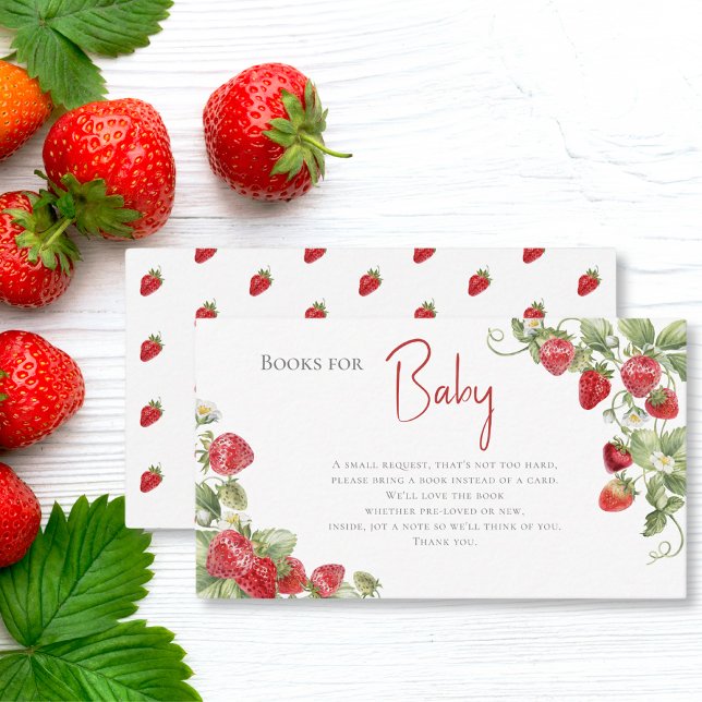 Carte D'accompagnement Berry Sweet Strawberry Books for Baby shower (Créateur téléchargé)