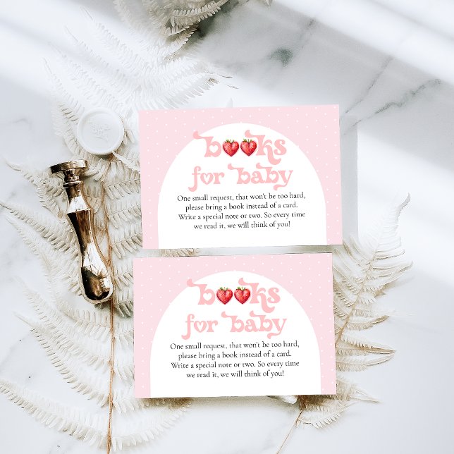 Carte D'accompagnement Berry Sweet Strawberry Heart Girt Baby shower (Créateur téléchargé)