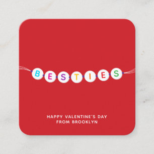 Carte D'accompagnement Besties mignon bracelet d'amitié rouge Saint Valen