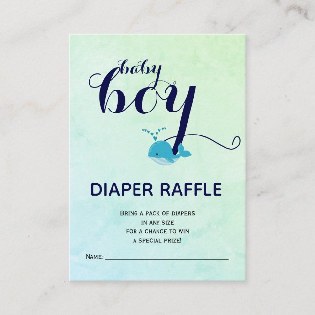 Carte D'accompagnement Béton bleu marine Déchets Baby shower Raffle (Devant)