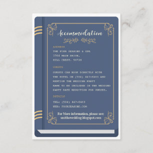 Carte D'accompagnement Bibliothèque Mariage Hébergement Livres Love Story