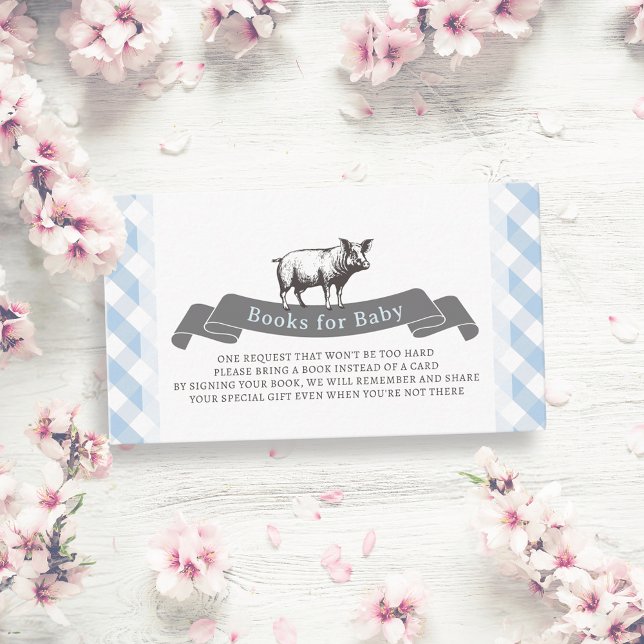 Carte D'accompagnement Bibs & Ribs Rustic Blue En vichy Livres pour bébé (Créateur téléchargé)