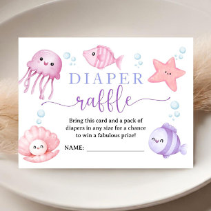 Carte D'accompagnement Bientôt à la mer Baby Shower Rose Océan Tombola Co