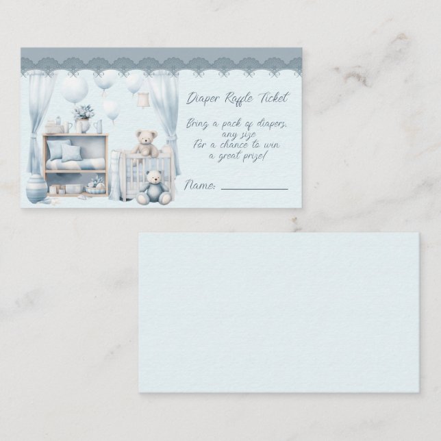 Carte D'accompagnement Bienvenue à un bébé garçon Douche de couches Raffl (Devant / Derrière)