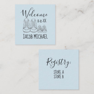 Carte D'accompagnement BIENVENUE Nouveau Arrivée Chaussures bébé Douche B