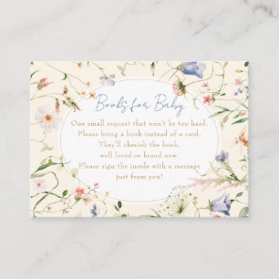 Carte D'accompagnement Bienvenue Petits Livres Fleurs sauvages Pour Boîti