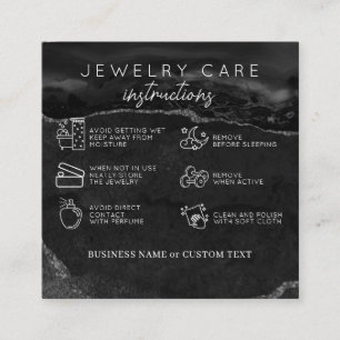 Carte D'accompagnement Bijouterie Merci Black Argent Agate Business