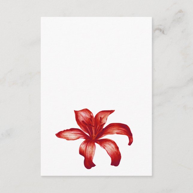 Carte D'accompagnement Bijoux rouge nénuphar mariage un côté art (Devant)