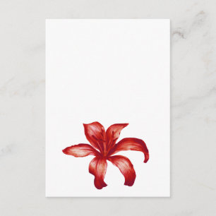 Carte D'accompagnement Bijoux rouge nénuphar mariage un côté art