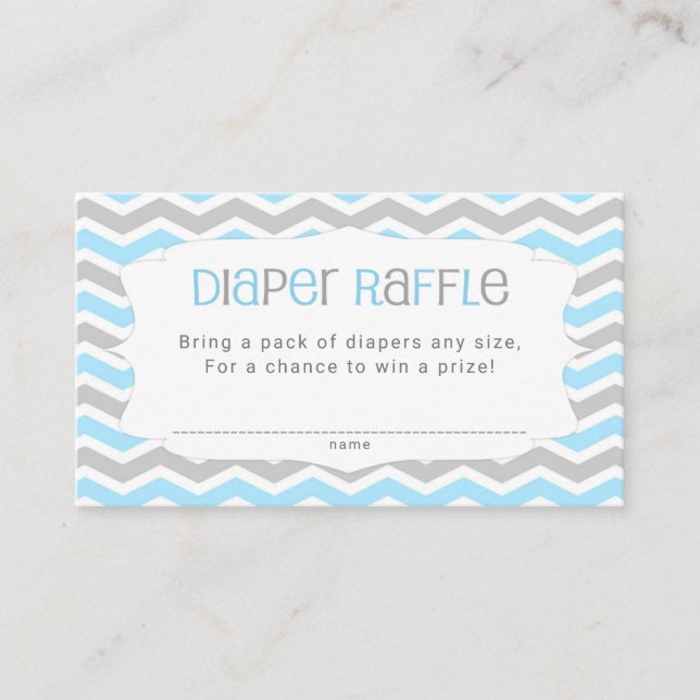 Carte D'accompagnement Billet Baby shower bleu gris broche (Devant)