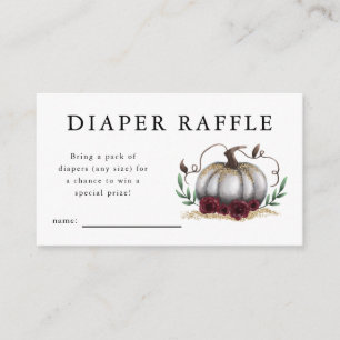 Carte D'accompagnement Billet Baby shower Citrouille blanc