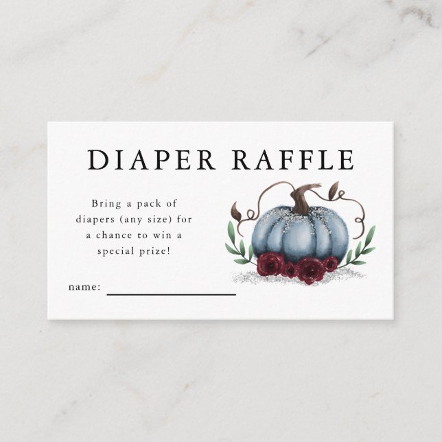 Carte D'accompagnement Billet Baby shower Citrouille bleu Refroidisseur (Devant)