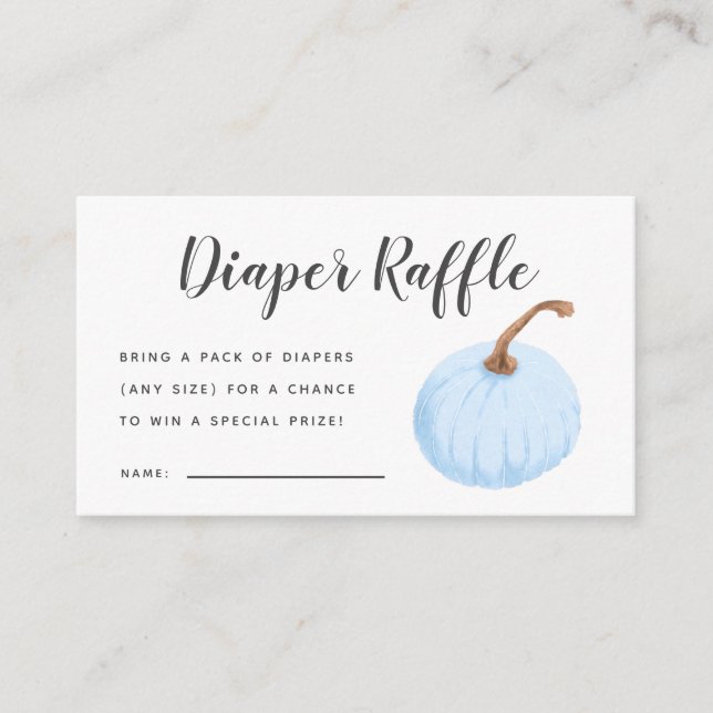 Carte D'accompagnement Billet Baby shower Citrouille bleu Refroidisseur (Devant)