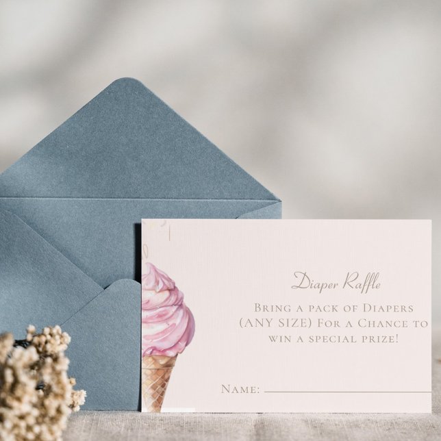 Carte D'accompagnement Billet Baby shower de calamars à glace rose (Créateur téléchargé)