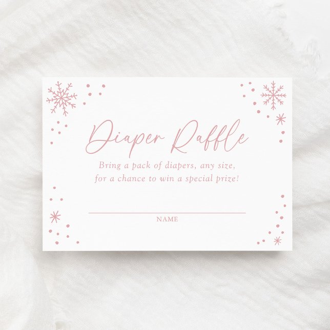 Carte D'accompagnement Billet Baby shower de débroussaillage rose Snowfla (Créateur téléchargé)