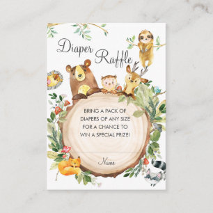 Carte D'accompagnement Billet Baby shower de la verdure du bois au feuill