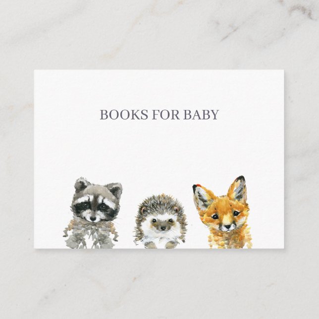 Carte D'accompagnement Billet Baby shower de lessive pour animaux de bois (Dos)
