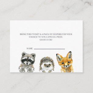 Carte D'accompagnement Billet Baby shower de lessive pour animaux de bois