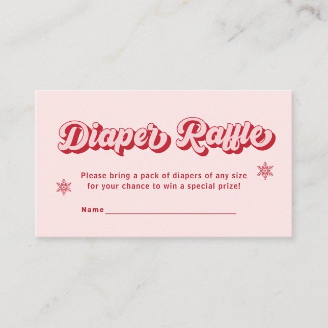 Carte D'accompagnement Billet Baby shower de Noël rose roulette (Devant)