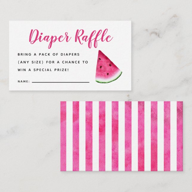 Carte D'accompagnement Billet Baby shower de pastèque rose (Devant / Derrière)