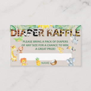 Carte D'accompagnement Billet Baby shower de rabais de couches Jungle Saf