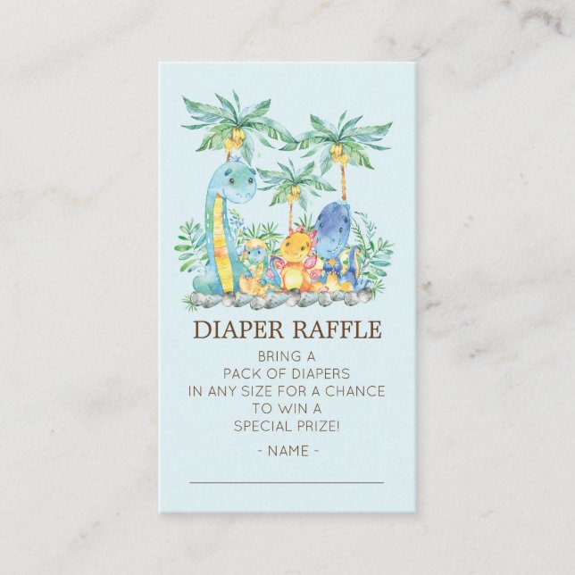 Carte D'accompagnement Billet Baby shower Dinosaures de  Déchets (Devant)
