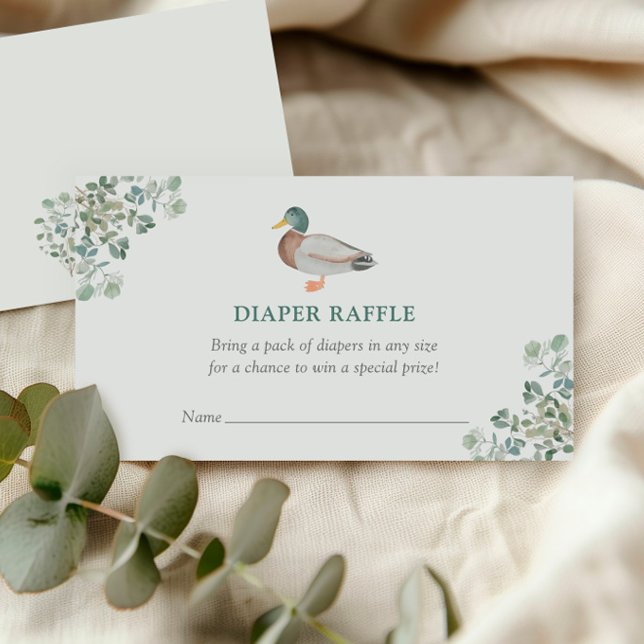 Carte D'accompagnement Billet Baby shower Duck Greenery (Créateur téléchargé)