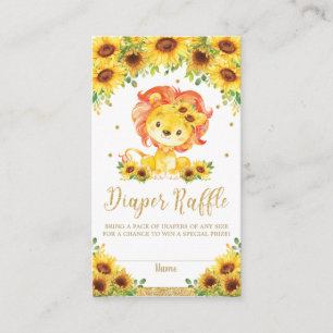 Carte D'accompagnement Billet Baby shower Lion Tournesol Déchets