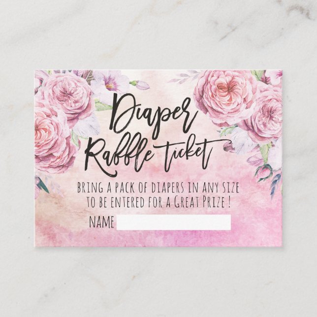 Carte D'accompagnement Billet baby shower Repas de couches Fleurs de Bohê (Devant)