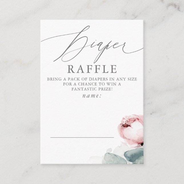 Carte D'accompagnement Billet Baby shower Rose Dusty (Devant)