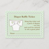 Billet Baby shower vert à la menthe Raffle Insérer