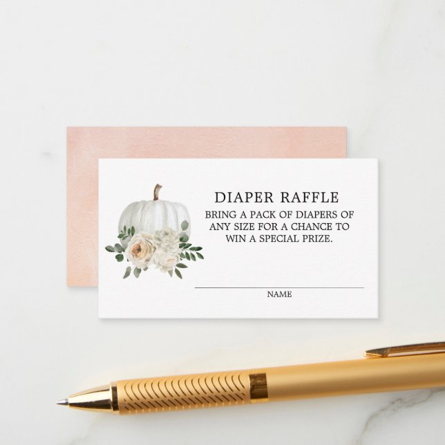 Carte D'accompagnement Billet blanc Citrouille Chute Thème Brouiller Raff (Devant/Arrière en situation)