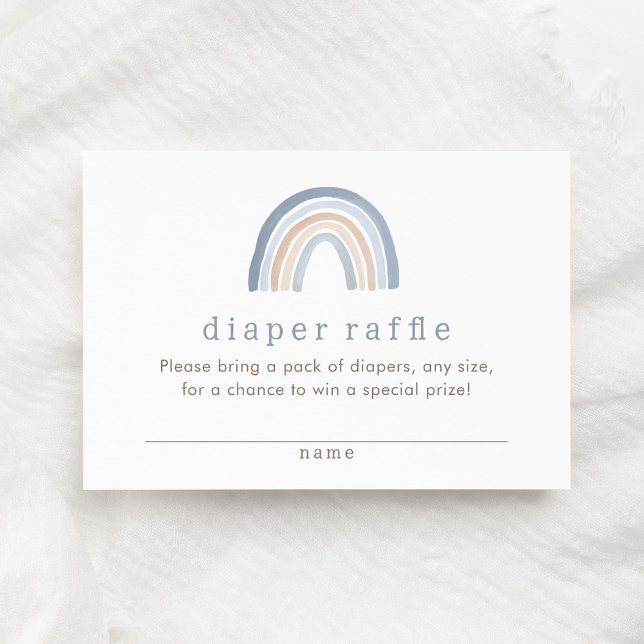 Carte D'accompagnement Billet bleu Neutre Boho Rainbow Diaper Raffle (Créateur téléchargé)