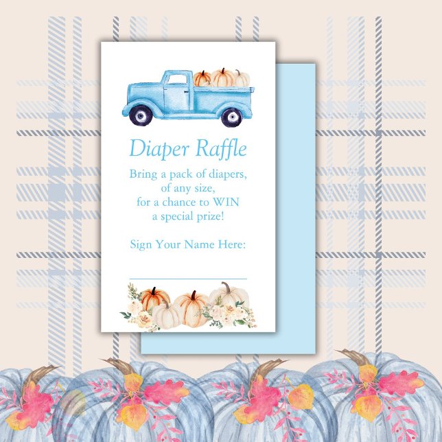 Carte D'accompagnement Billet Blue Boy Little Citrouille Déchets Raffle (Créateur téléchargé)