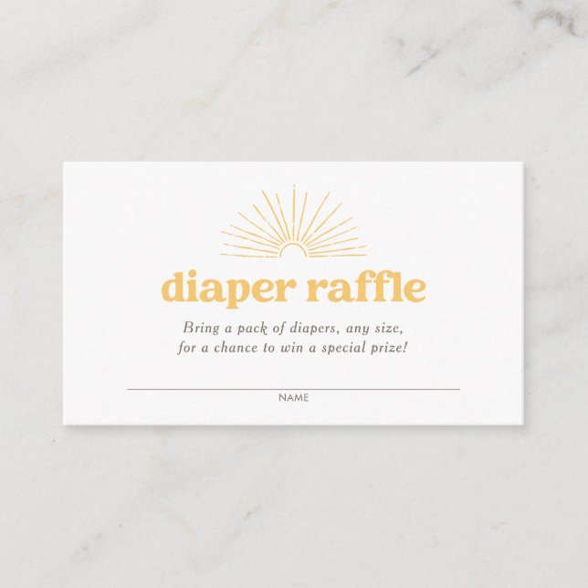Carte D'accompagnement Billet Boho Sunshine Sun Diaper Raffle (Devant)
