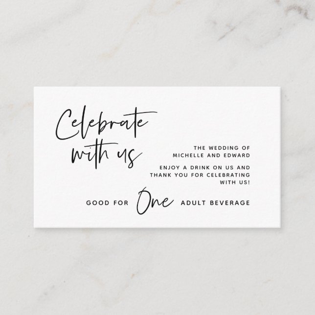 Carte D'accompagnement Billet Boisson, Boisson Adulte, Célébrez avec nous (Devant)