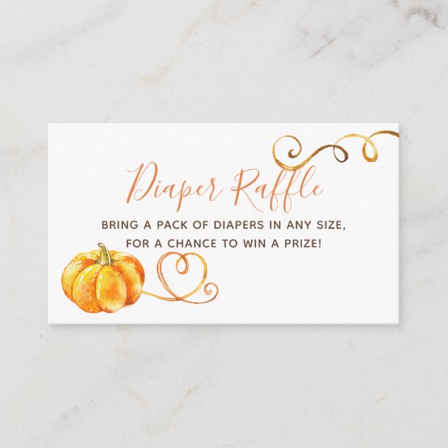 Carte D'accompagnement Billet Citrouille automne Baby shower rabat (Devant)