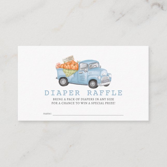 Carte D'accompagnement Billet Citrouille bleu Camion En vichy Déchets (Devant)