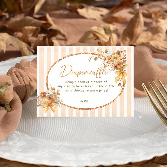 Carte D'accompagnement Billet Citrouille Chute Baby shower Chauffeur  (Créateur téléchargé)