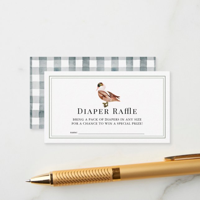 Carte D'accompagnement Billet classique Canard/Mallard blanc de chaudière (Devant/Arrière en situation)