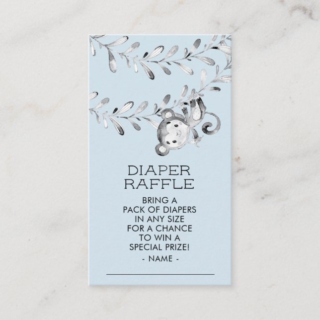 Carte D'accompagnement Billet de Baby shower à rabat pour singe Boys (Devant)
