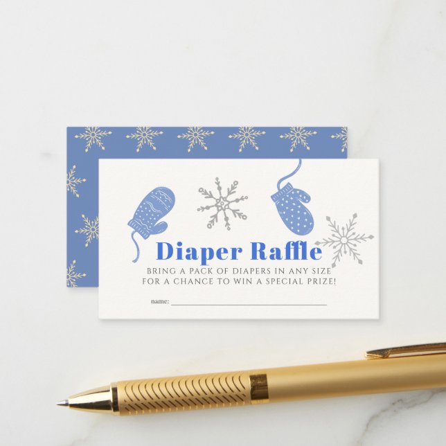 Carte D'accompagnement Billet de Baby shower Béanie Bleue Bébé (Devant/Arrière en situation)