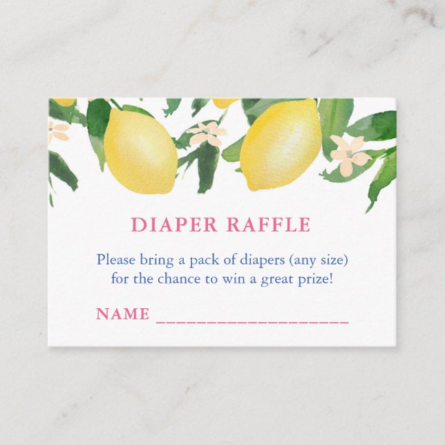 Carte D'accompagnement Billet de Baby shower de chaudière citrons italien (Devant)