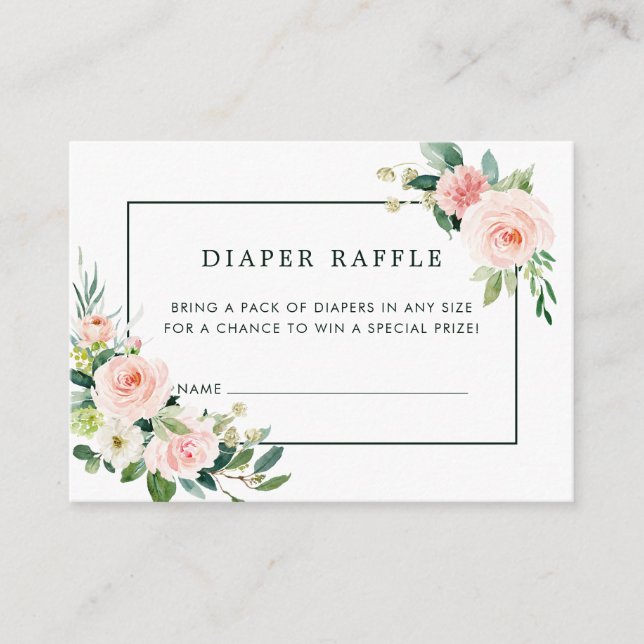 Carte D'accompagnement Billet de Baby shower de couches de  rose pâle (Devant)
