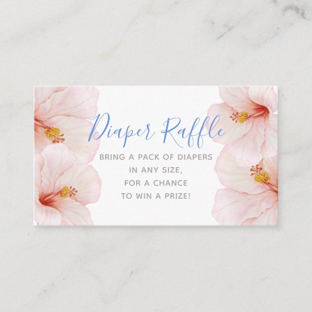 Carte D'accompagnement Billet de Baby shower de fraise Hibiscus (Devant)