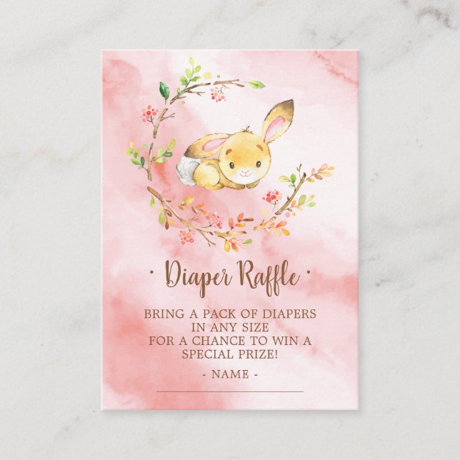 Carte D'accompagnement Billet de Baby shower Déchets de lapin doux (Devant)