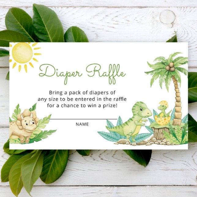 Carte D'accompagnement Billet de Baby shower Dinosaure au frisson (Créateur téléchargé)