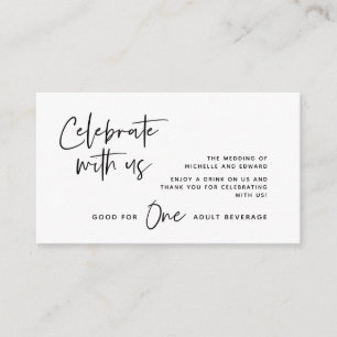 Carte D'accompagnement Billet de boisson, Boisson pour adultes, Célébrez 