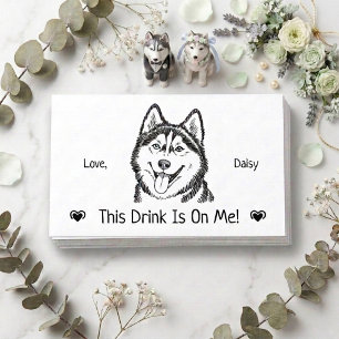 Carte D'accompagnement Billet de boisson de mariage de chien personnalisé